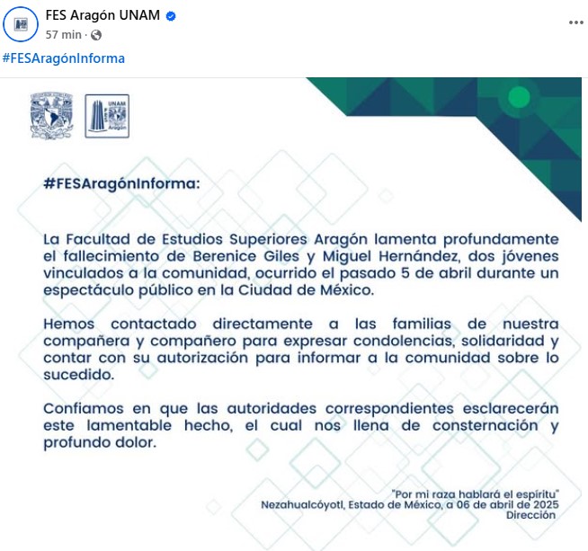Pronunciamiento de la FES Aragon UNAM