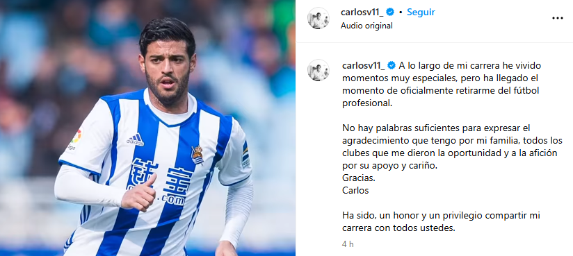 Carlos Vela a través de Instagram