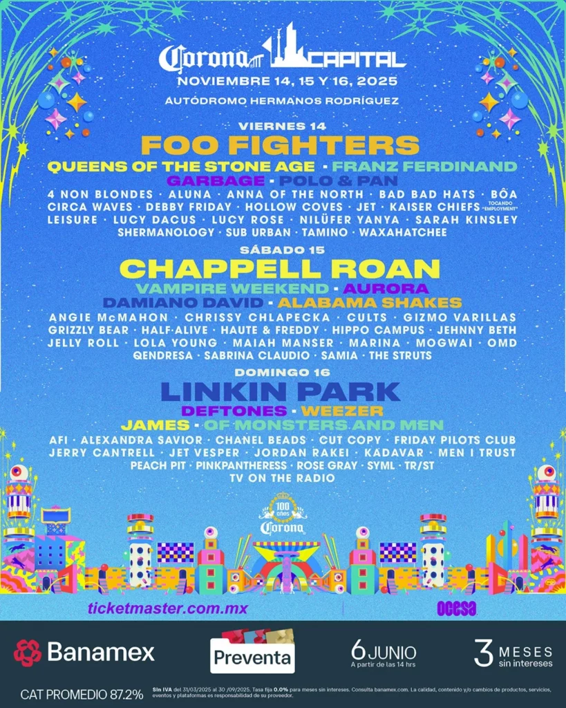 Cartel oficial de festival Corona Capital 2025